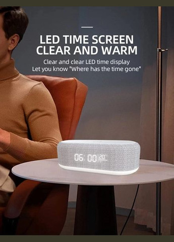 Док-станция беспроводной зарядки 5 в 1: QI зарядка, часы, будильник, светильник, термометр Белый (код: YZ-6 ) Digital (331613613)