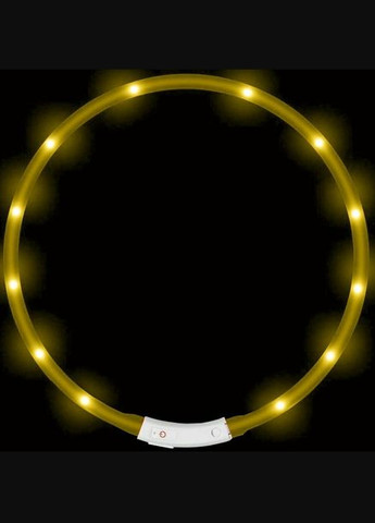 Ошейник для собак LED светящийся желтый 70 см 6637 Ecotoys (323224610)