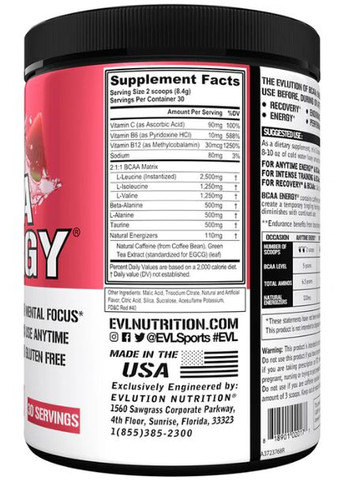 (уценка срок по 3.25) Аминокислоты БЦАА BCAA Energy 30 порц. (Rocket pop) EVLution Nutrition (348138195)