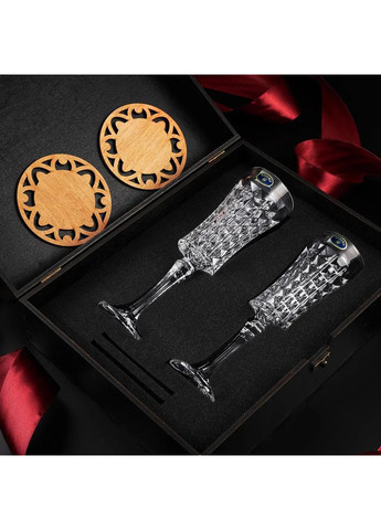 Набор 2 бокалов для вина и костер. - 2 шт._x000D_ Упаковка подарочная_x000D_ Ткань: polycotton_x000D_ Состав: 65% хлопок, 35% полиэстер_x000D_ Достоинства поликоттона_x000D_ повышенная износостойкость. бокалов Diamond 200 мл Bohemia (364550573)