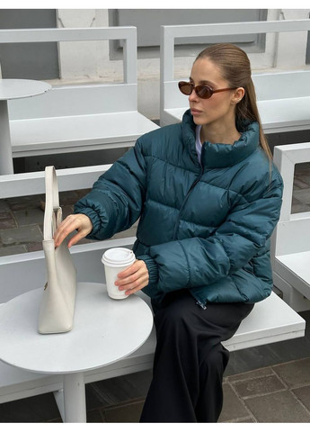 Смарагдова демісезонна куртка жіноча No Brand