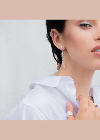 Срібна сережка-каффа 122703 Oniks (264644272)