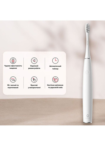 Электрическая зубная щетка Air 2T Electric Toothbrush White (6970810552324) Oclean (323238772)