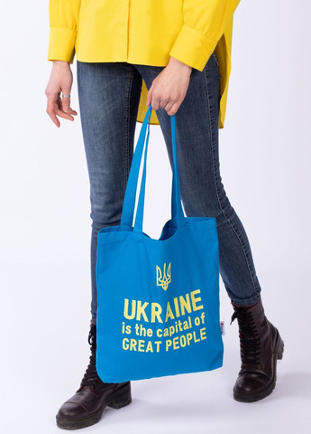 Сумка "Ukraine is the capital of Great People!" голубая Едельвіка шопер (364710230)