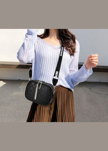 Клатч мини сумка на плечо в клеточку из экокожи черная (sku_1257) No Brand (330575812)