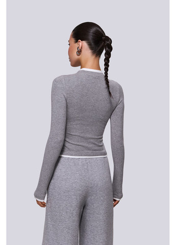 Светло-серый демисезонный джемпер с контрастными деталями xs серый меланж 871-1 Papaya