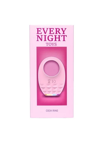 Вібраційне ерекційне кільце з підсвічуванням, біле Every Night Toys (334141141)