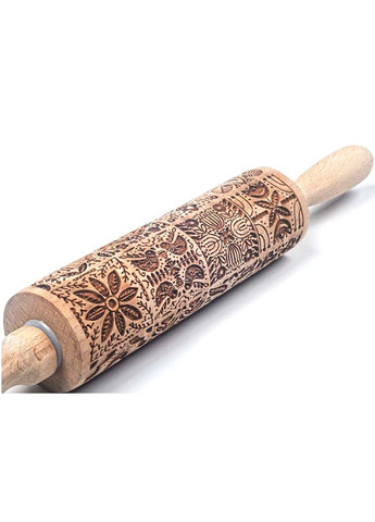 Деревянная заноза с резным рельефным рисунком для раскатывания теста. Шаблон №10 квадратики с рисунком. No Brand 5573 (324833843)