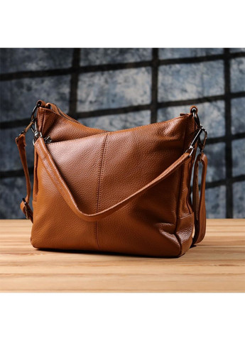 Сумка крос-боді на плече з натуральної шкіри середня жіноча Коричневий 40317 Vintage (361970392)