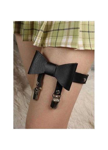 Гартер на 2 ноги с подвязками для чулок и бантиком 2 шт черного цвета универсального размера China (360603842)