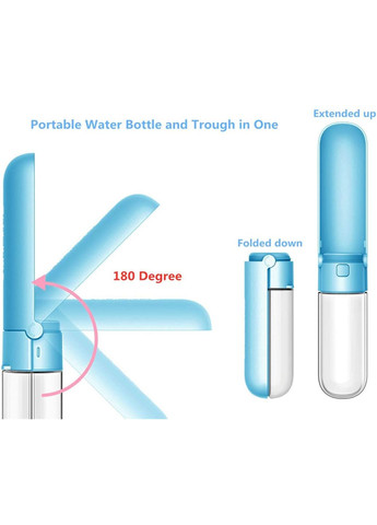 Портативна поїлка 420 мл, похідна пляшка для собак зі шнурком Блакитний Redminut (299915633)