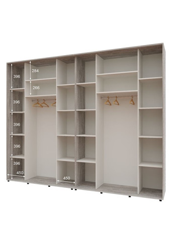 Шкаф-купе четырехдверный Комфорт Мебель 300*60*210 см Бетон 4 двери ДСП Макси Комфорт Меблі (360438584)