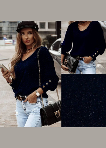 Кофта тепла вільного крою з пишними рукавами на манжеті No Brand (301213647)