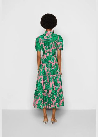 Зелена святковий сукня з пишною спідницею Diane von Furstenberg з квітковим принтом