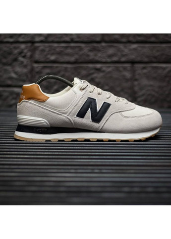 КРОССОВКИ ЖЕНСКИЕ NEW BALANCE 574 BEIGE BLACK 2.0 НЬЮ БЕЛАНС 574 No Brand чёрные демисезоны (367176918)