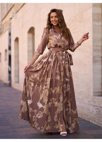 Коричнева повсякденний сукня issa pus 15242 коричневий ISSA PLUS