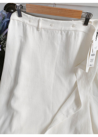 Белая асимметричная юбка на основе льна zw collection Zara