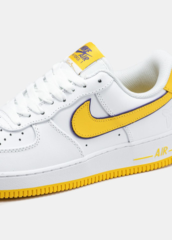 Білі Осінні кросівки чоловічі nike air force 1 kobe bryant white yellow | найк аір форс 1 білі No Brand