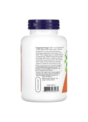 Натуральная добавка Dopa Mucuna, 180 вегакапсул Now (293416546)