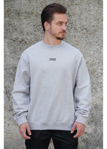 Сірий чоловічий утеплений оверсайз світшот на флісі з принтом ferrari Without однотонний без декору (361267553)