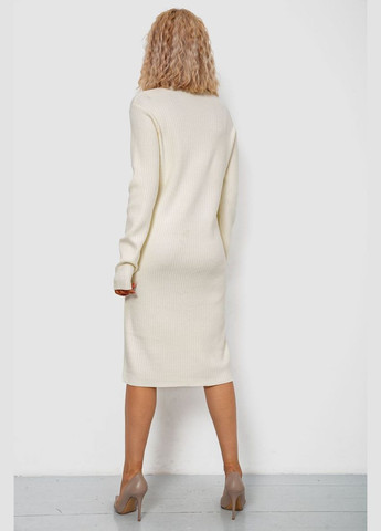 Молочное повседневный вязаное платье молочное oversize с длинными рукавами для женщин демисезонное (sku_244r664) No Brand однотонное