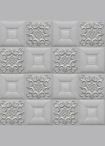 Самоклеющаяся декоративная потолочностеновая панель серебряный узор 700x700x5мм (181) SW-00000481 Sticker Wall (292564679)