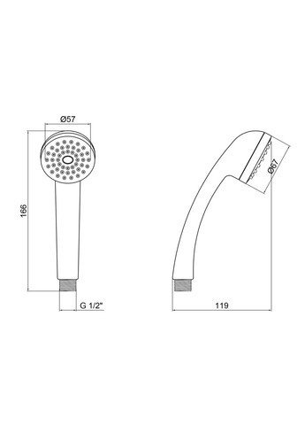Лійка для ручного душу Лейки Niagara 02 67 мм округла LDNIA02CRM22035 Chrome LIDZ 000 00 (346492274)