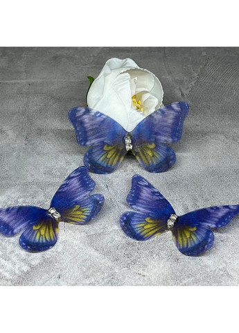 Метелик шифоновий (двошаровий), розмір ≈5*3,1 см, арт 018103, 1 шт No Brand (329188057)