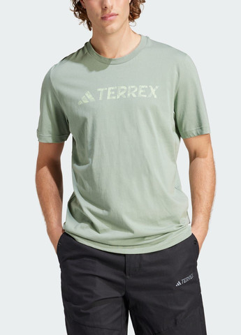 Зелена футболка terrex classic logo adidas
