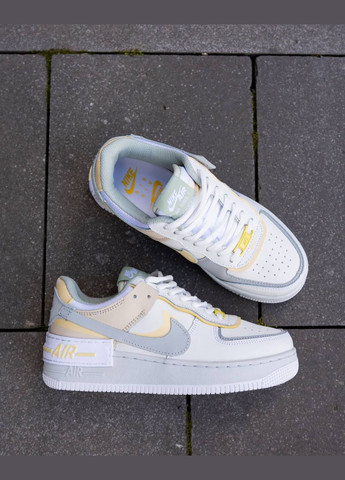 Белые всесезонные кроссовки Vakko Nike Air Force 1 Shadow White Yellow