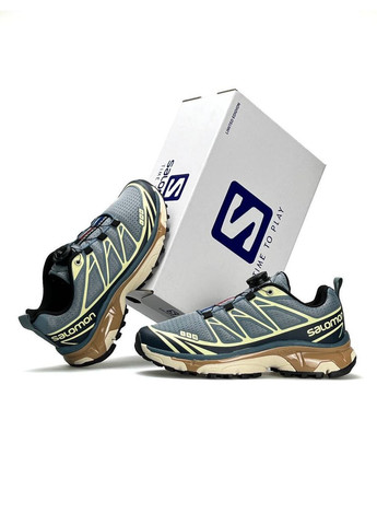 Бірюзові Осінні кросівки чоловічі salomon turquoise yellow No Brand Lab XT-6 New