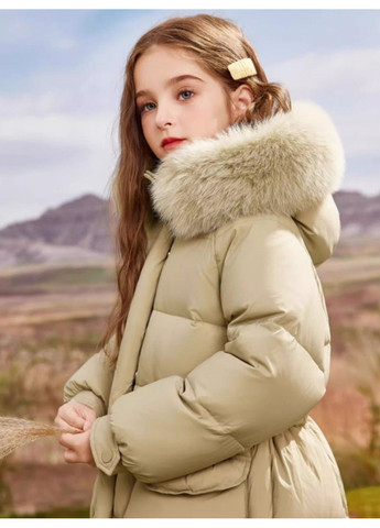 Зеленое зимнее Детское пальто No Brand