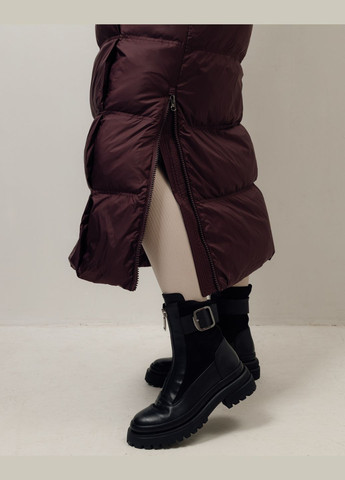 Темно-бордове зимнє Пальто жіноче бургунді Clasna