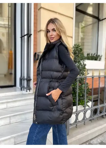 Жилетка жіноча бузкова подовжена No Brand (371774244)