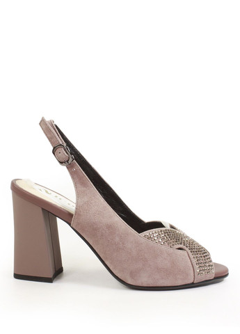 Сиреневые замшевые босоножки It-Girl с ремешком со стразами