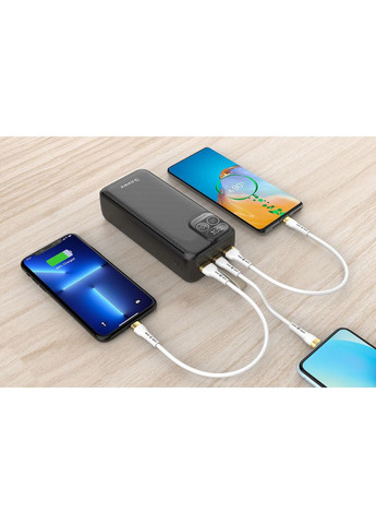 Внешний аккумулятор павербанк, HW-PB30000 30000 мАч 22.5 Вт, Черный Hawk (365777442)