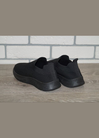 Черные демисезонные кроссовки подростковые текстильные черные без шнурков Stilli