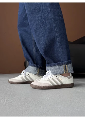 Цветные демисезонные samba og white/grey adidas 209671
