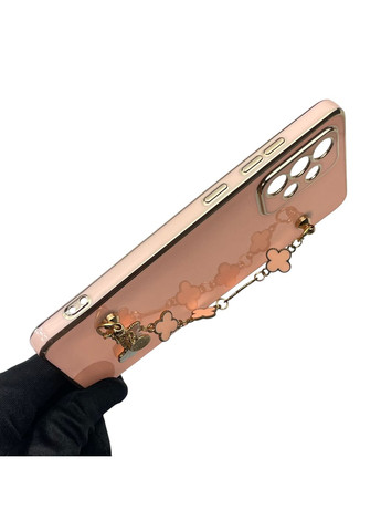 Чехол для телефона Galaxy A52 4G (SM-A525) женский с ремешком с украшениями и золотой окантовкой на A52 4г пудровый gs1 Samsung (366230032)