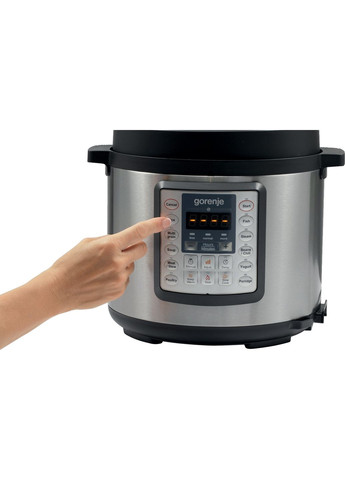 Мультиварка-скороварка, 1000Вт, чаша-6л, електронне керув., 15 програм, метал/пластик, Gorenje (314932258)