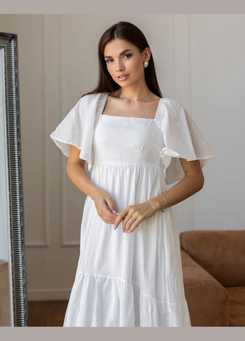 Білий біла сукня з бавовни 111734 No Brand