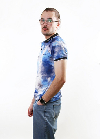 Голубой футболка-поло для мужчин Mtp с абстрактным узором