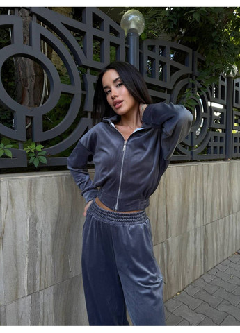 Жіночий велюровий костюм-трійка з палаццо No Brand Б780-1009/3 (355312668)