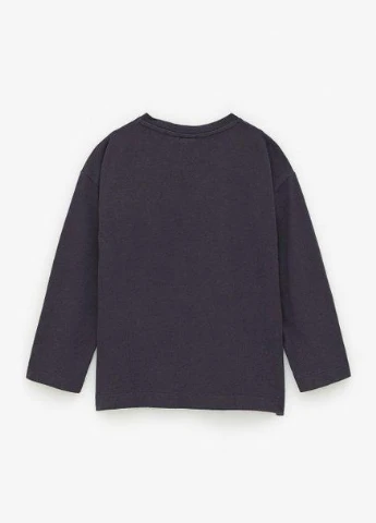Лонгслів,чорний з принтом, Zara Kids (283299910)