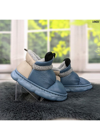 Тапочки чуні дитячі еко-шкіра з хутряною підкладкою на пінковій підошві Lion (370303128)