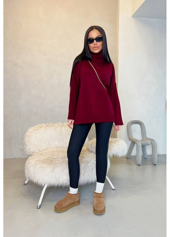 Бордовый женский свитер турция Osoblyva