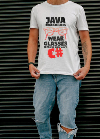 Белая футболка белая мужская ctrl+ "java programmers wear glasses" Ctrl+