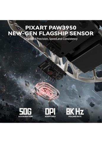 Геймерская беспроводная мышь из магния R2 Coffee, PixArt PAW3950, 8K, 42000DPI ATTACK SHARK (370202776)