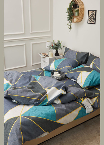 Комплект постільної білизни двоспальний 175х210 наволочки 4х50х70 Микросатин Premium (MS-820001466) Moon&Star Triangles (285717179)