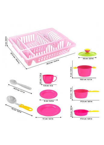 Детский набор "Кухонный набор №5" 3282TXK Игрушечный набор с подставкой для сушки No Brand (333939297)
